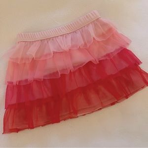 Pink Tiered Ruffle Skirt